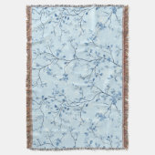 Blauw Vintage Bloem Motief (7) Deken (Voorkant Verticaal)
