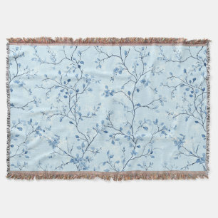 Blauw Vintage Bloem Motief (7) Deken