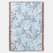 Blauw Vintage Bloem Motief (8) Deken (Voorkant Verticaal)