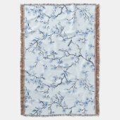 Blauw Vintage Bloem Motief (9) Deken (Voorkant Verticaal)
