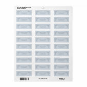 Blauw Vintage Bloemen Retouradreslabel Etiket (Full Sheet)