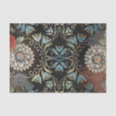 Blauw Vintage Bloemenschildering Decoupage Tissuepapier (Voorkant)