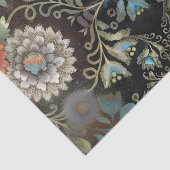 Blauw Vintage Bloemenschildering Decoupage Tissuepapier (Detail)