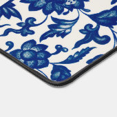 Blauw Vintage Bloemmotief Bureaumat (Hoek)