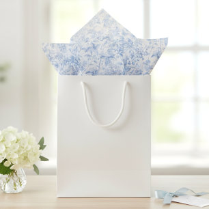 Blauw Vintage Bloemmotief Elegant Tissuepapier