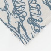Blauw Vintage Bloemmotief Fleece Deken (Hoek)