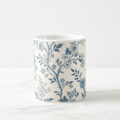 Blauw Vintage Bloemmotief Koffiemok (Center)