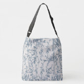 Blauw Vintage Bloemmotief Tas (Achterkant)