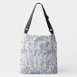 Blauw Vintage Bloemmotief Tas