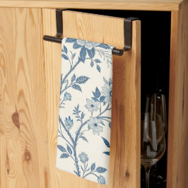 Blauw Vintage Bloemmotief Theedoek