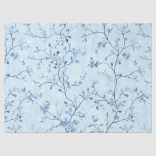Blauw Vintage Bloemmotief Toile Patroon (7) Tissuepapier