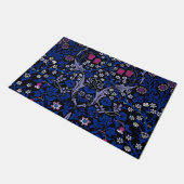 Blauw Vintage Bloemmotief, William Morris Deurmat (Schuin)