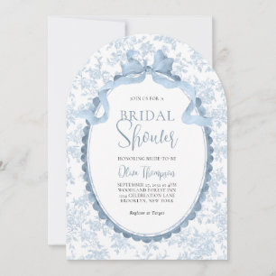 Blauw vintage botanisch boog bruiloftsfeest boog kaart