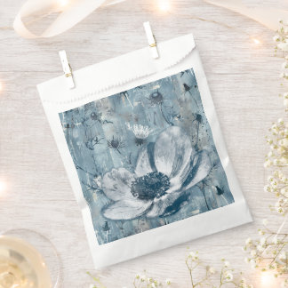 Blauw Vintage Botanische Illustratie Bedankzakje