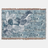Blauw Vintage Botanische Illustratie Deken (Voorkant)