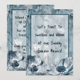 Blauw vintage botanische illustratie kaart