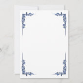 Blauw Vintage Crest Monogram Huwelijk Save The Date (Achterkant)