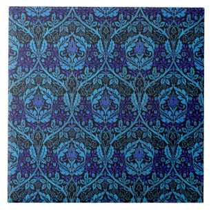Blauw vintage decoratief patroon tegeltje