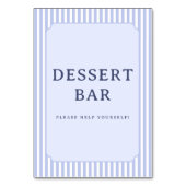 Blauw Vintage Dessert Bar Bord Kaart (Achterkant)