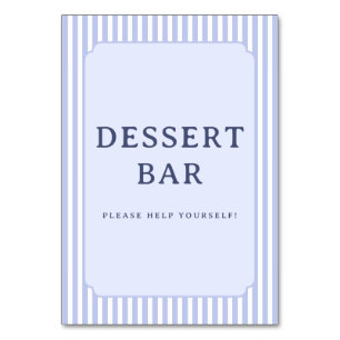Blauw Vintage Dessert Bar Bord Kaart