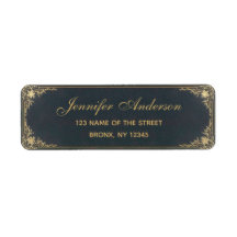 Blauw Vintage Elegante Gouden Kalligrafie Schrift