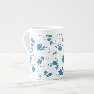Blauw Vintage Elegante Rococo Cottagecore Porselein Kop