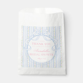 Blauw Vintage Fancy Bloemrijke Bruiloft Dessert Bu Bedankzakje