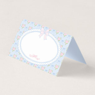 Blauw Vintage Fancy Bloemstukkaart Tafeldecoratie Kaart