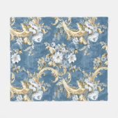 Blauw Vintage Fleece Deken (Voorkant (Horizontaal))