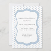 Blauw Vintage Frame Whimsische Baby Aankondiging (Achterkant)