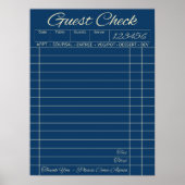 Blauw Vintage Gastcontroleposter Poster (Voorkant)