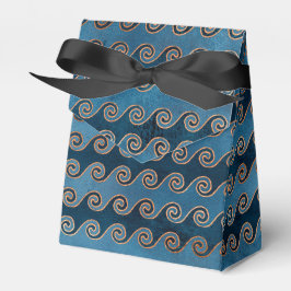 Blauw Vintage Grunge Nautilus Bedankdoosjes