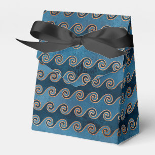 Blauw Vintage Grunge Nautilus Bedankdoosjes