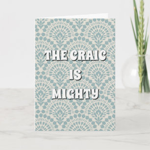 Blauw vintage, Iers The craic is enorm Kaart