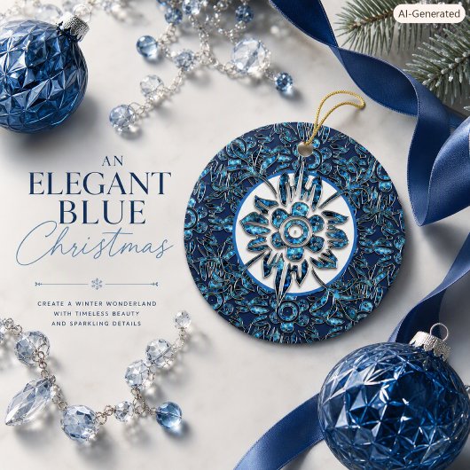 Blauw Vintage Kerst Ornament