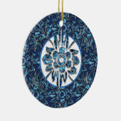 Blauw Vintage Kerst Ornament (Rechts)