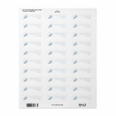 Blauw Vintage Kustschelp Bruiloft Retouradres Etiket (Full Sheet)