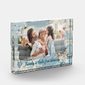 Blauw Vintage ontwerp met citaat Aangepaste foto b (Links)