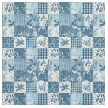 Blauw vintage patchwork quilt cottagecore boerderi