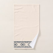 Blauw vintage patroon bad handdoek (Handdoek)