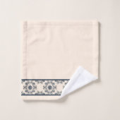 Blauw vintage patroon bad handdoek (Wasdoekje)