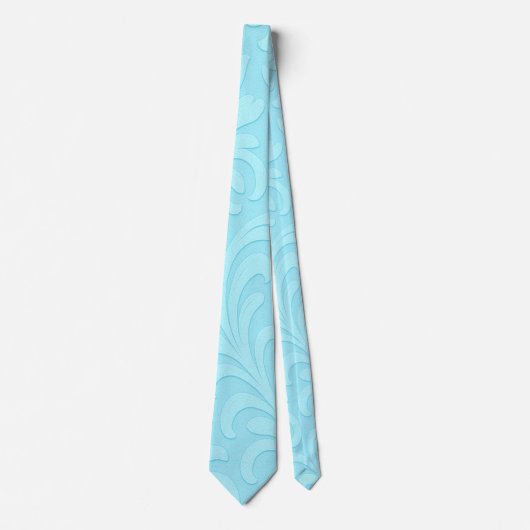 blauw vintage patroon stropdas (Voorkant)