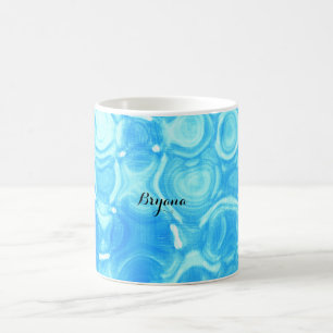 Blauw Vintage Retro Glamour Cirkel Kunst Spiraal Koffiemok