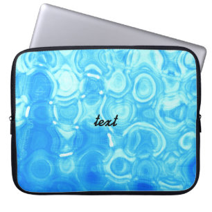 Blauw Vintage Retro Glamour Mode Cirkel Kunst Laptop Sleeve