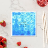 Blauw Vintage Retro Glamour Mode Cirkel Kunst Servetten (Insitu)
