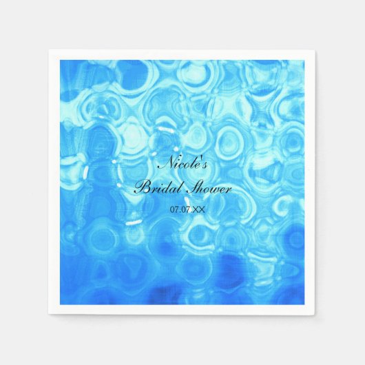Blauw Vintage Retro Glamour Mode Cirkel Kunst Servetten (Voorkant)