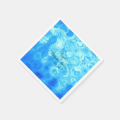 Blauw Vintage Retro Glamour Mode Cirkel Kunst Servetten (Hoek)