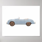 Blauw Vintage Speedster Kinderkamer Decoratie (Voorkant)