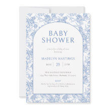 Blauw Vintage Toile De Jouy Jongens Babyfeest