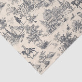 Blauw Vintage Toile De Jouy Tissuepapier (Detail)